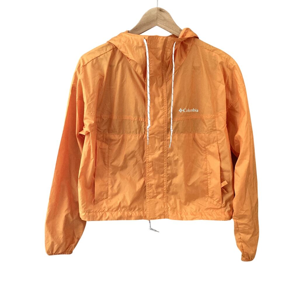 Columbia Women's Flash Challenger Cropped Windbreaker Jacket Orange XS